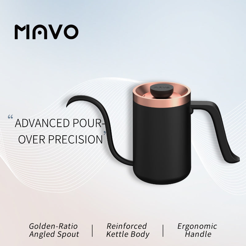 MAVO COFFEE OFFICIAL DEEP FLOW DRIPPING KETTLE PRO BLACK X BRONZE COFFEE BREWING TOOLS