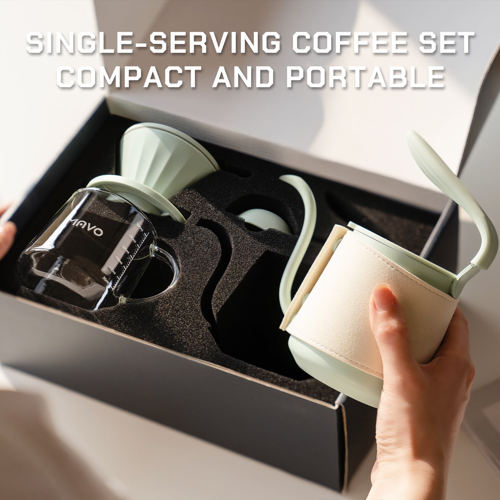 MAVO COFFEE OFFICIAL LITTLE WHALE POUR OVER SET GREEN SETS