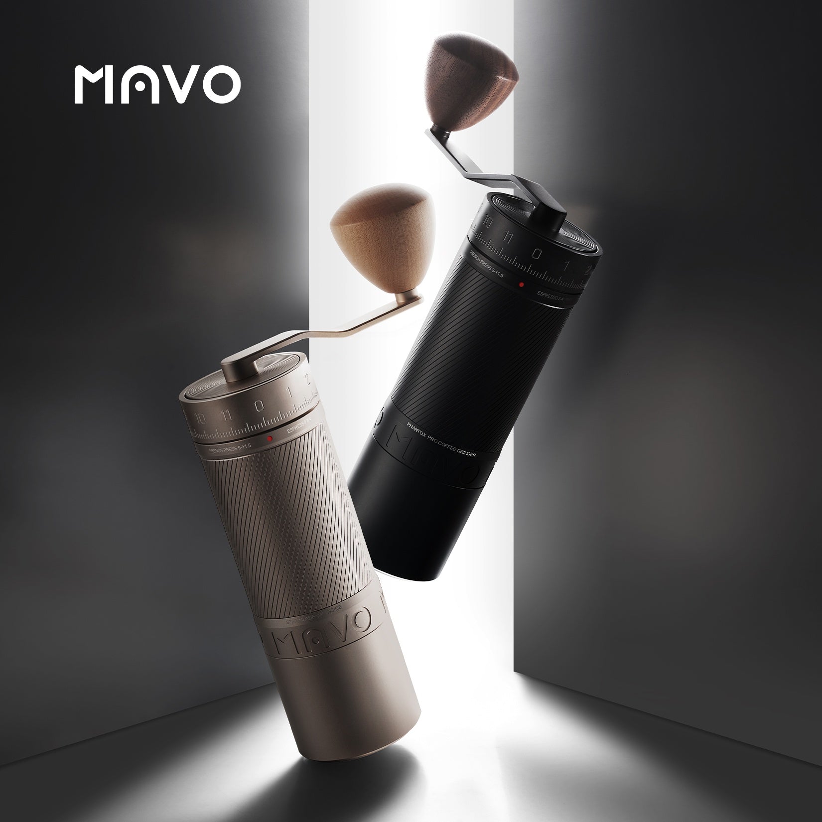 MAVO COFFEE OFFICIAL PHANTOX PRO COFFEE GRINDER BLACK MANUAL COFFEE GRINDER
