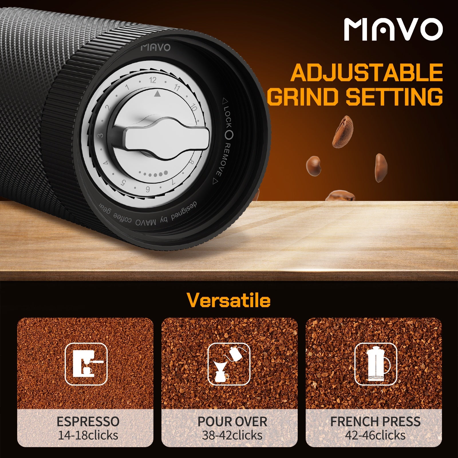 MAVO COFFEE OFFICIAL WIZARD COFFEE GRINDER 2.0 MANUAL COFFEE GRINDER