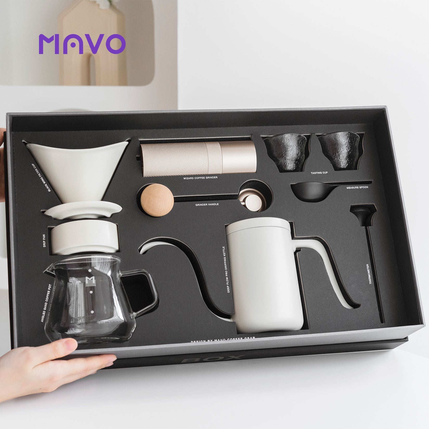 MAVO COFFEE OFFICIAL POUR OVER COFFEE SET WHITE SETS
